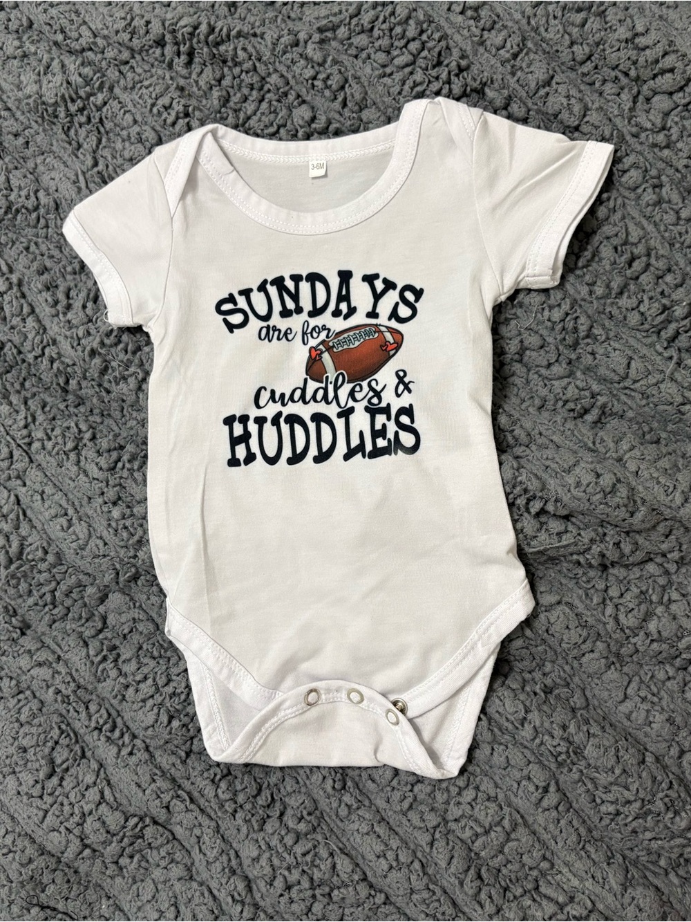 UNBRANDED | "Sundays are for Cuddles & Huddles" Baby One-Piece